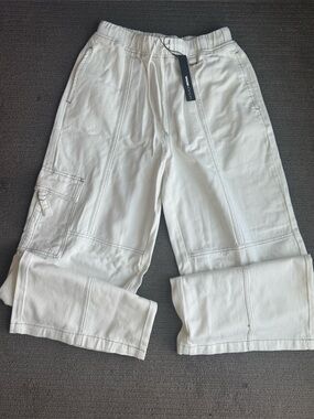 White Cargo Jogger Pants - Clean Casual Style